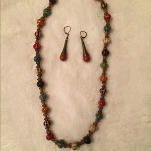 Earring and necklace set.